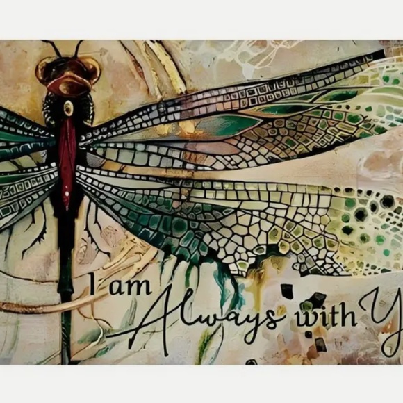 Dragonfly I am Always with You Metal Tin Novelty Sign 8X12" Man Cave Wall Decor - Picture 3 of 3